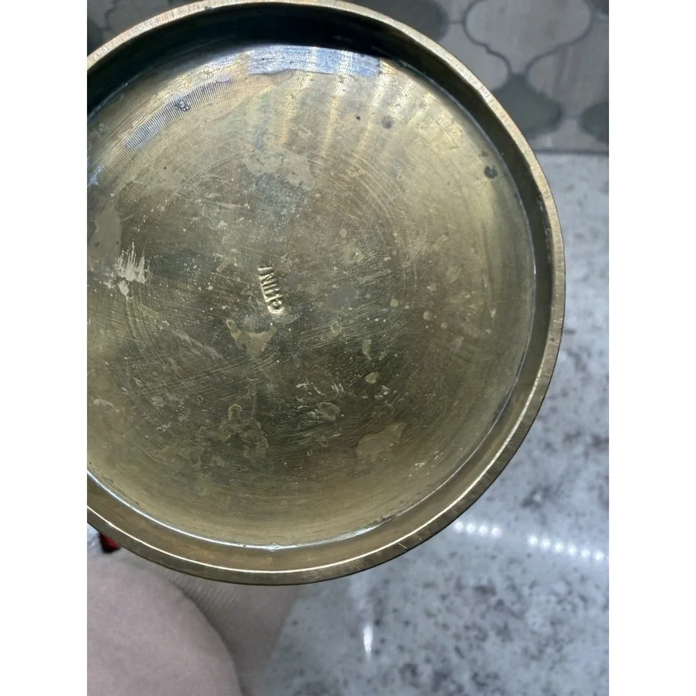 Vintage Chinese Serpent Brass Vase Mythical Creatures With Handles‎